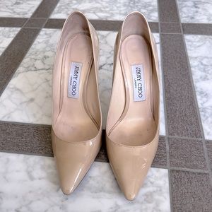 Jimmy Choo nude beige pointy pumps 7.5